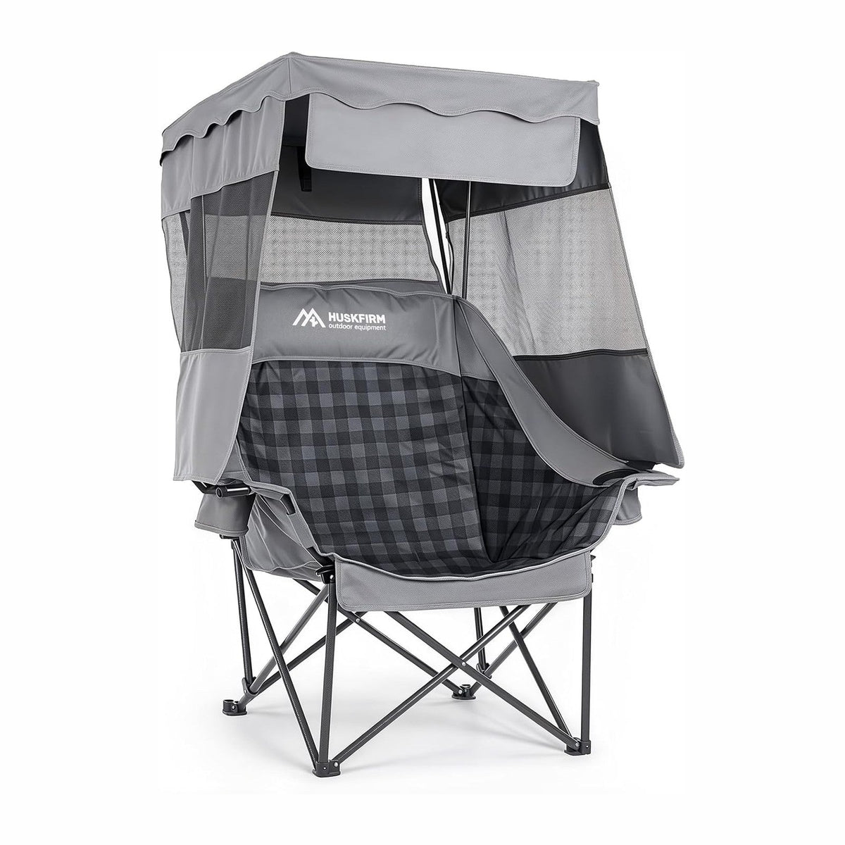 Huskfirm Oversized Camping Chair with Canopy Shade Heavy Duty Canopy Chair