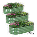 INNO STAGE 3Pcs Galvanized Raised Garden Bed Kit, Outdoor Metal Planter Box