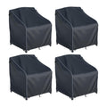 JINLI Waterproof Patio Adirondack Chair Cover 4-piece Set, Lawn/Garden Outdoor Furniture Cover, Suitable for Maximum Chair Size 32 inches Wide x 35 inches deep x 36 inches high (Black)