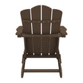 KINGYES Folding Adirondack Chair Set of 6 with Cup Holder, Coffee