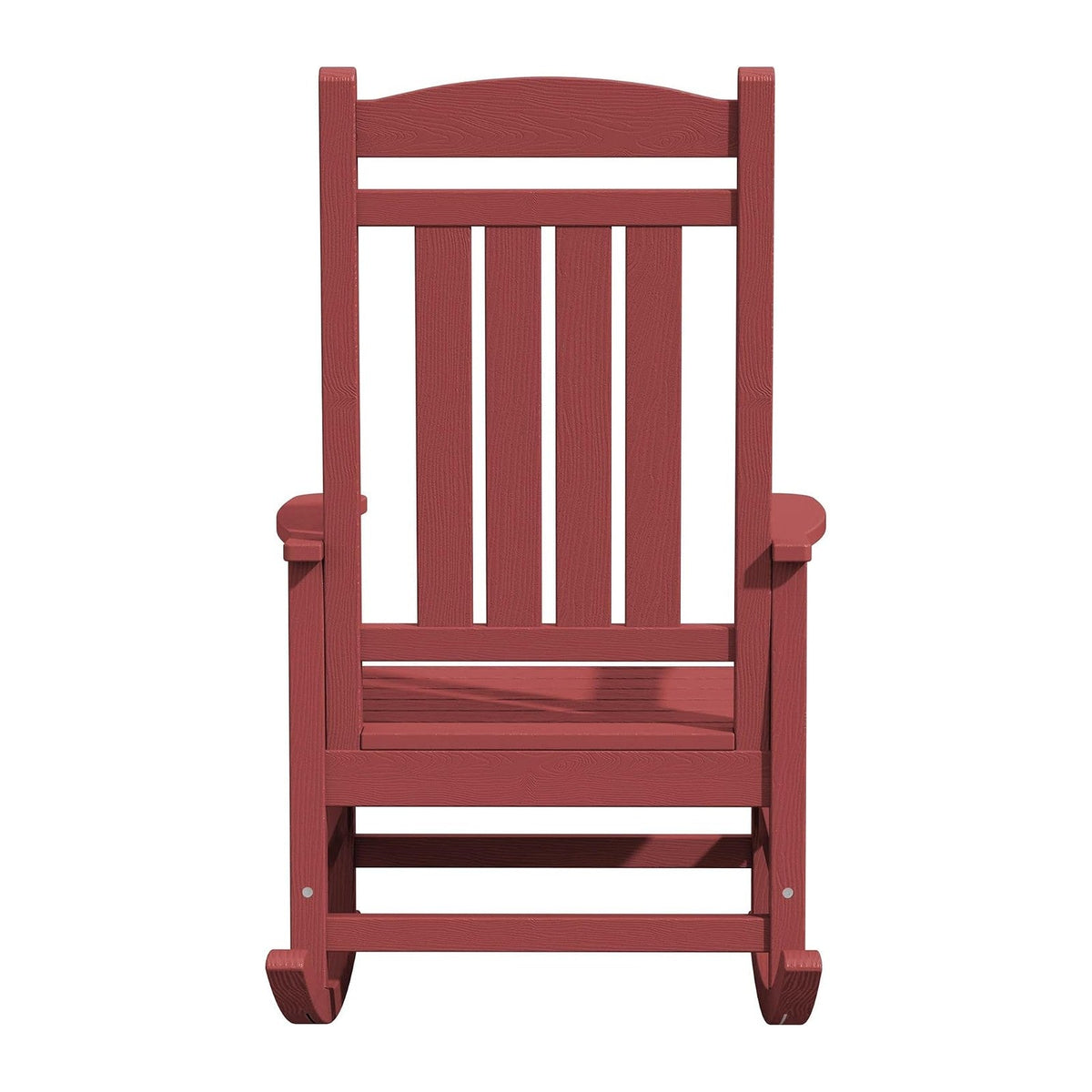 KINGYES Oversized Outdoor Rocking Chairs Set of 2, HDPE Porch Rockers, Red