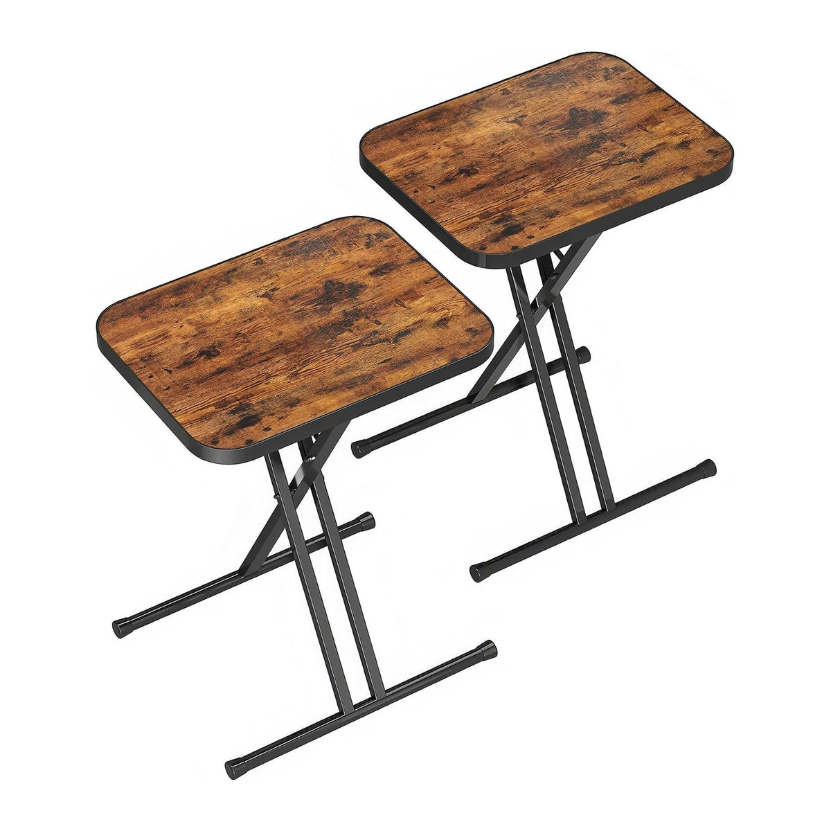 Kitstorack Folding TV Tray Tables Set of 2, No Assembly, Rounded Metal Rims