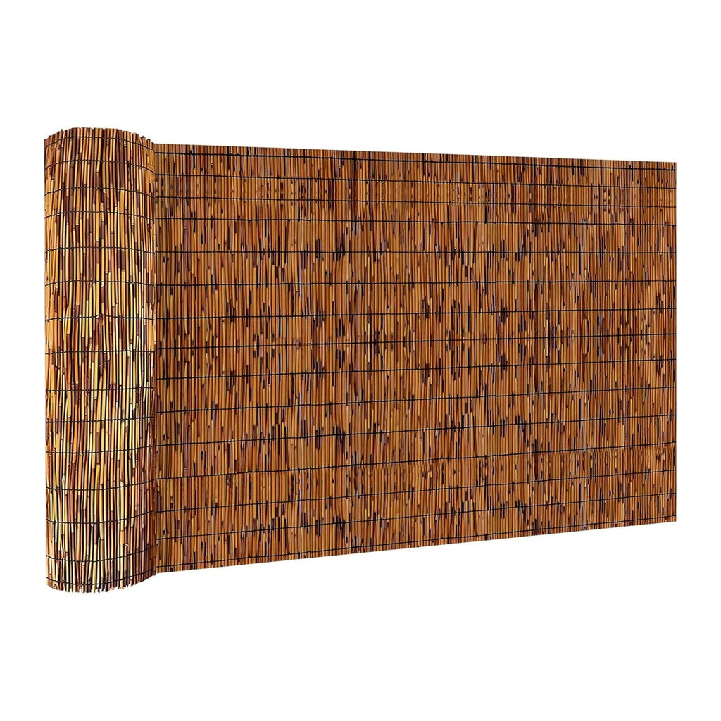 KOIUEYW Reed Fencing Rolls, 4 X 16FT Decorative Bamboo Fencing Roll Reed Screen, Bamboo Curtains for Balcony Patio Garden Backyard Outdoor (Light Russet)