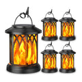 KOOPER 4 Pack Solar Lantern Outdoor Lights, Upgraded Flickering Flame Solar Lanterns Lights Outdoor Waterproof, Hanging Lantern Decorative, Solar Powered Lanterns for Yard Patio Path Tree Garden Decor
