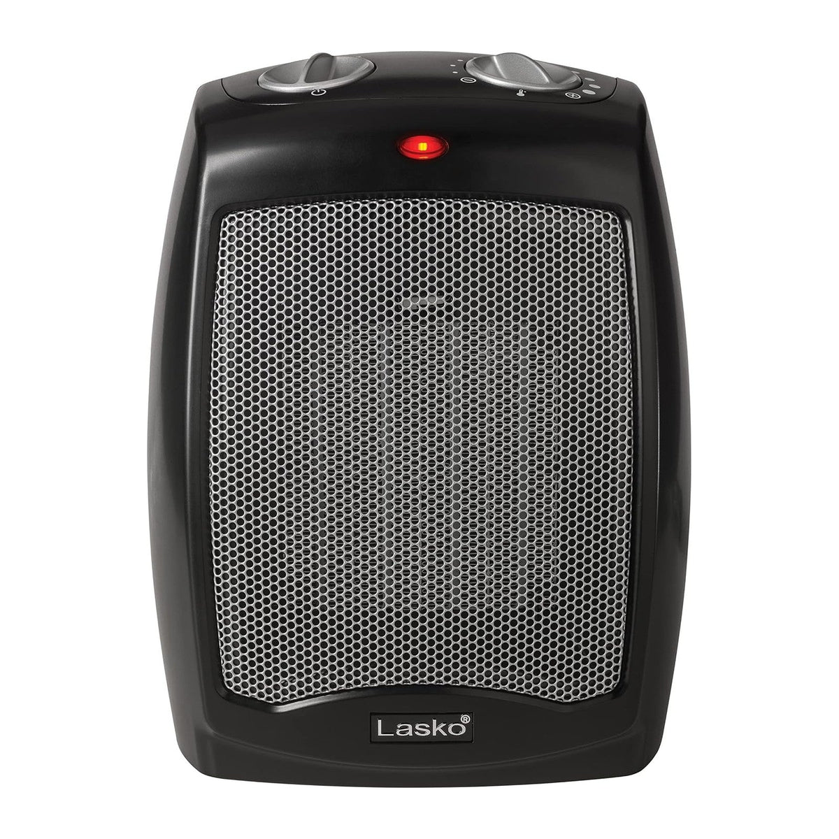 Lasko CD09250 Ceramic Adjustable Thermostat Tabletop or Under-Desk Heater, 9 Inches High, Black