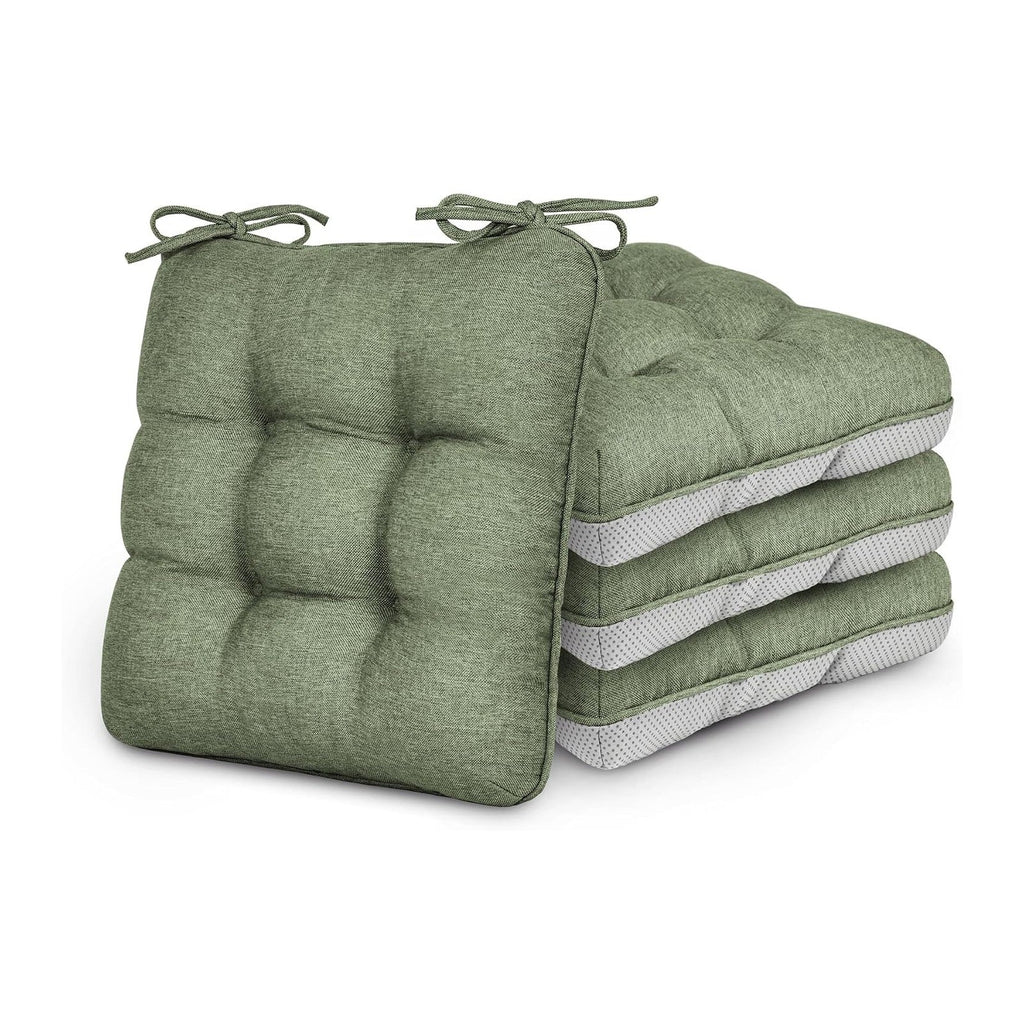 Love's cabin Memory Foam Chair Cushions Set of 4, 15.5 Inch, Green