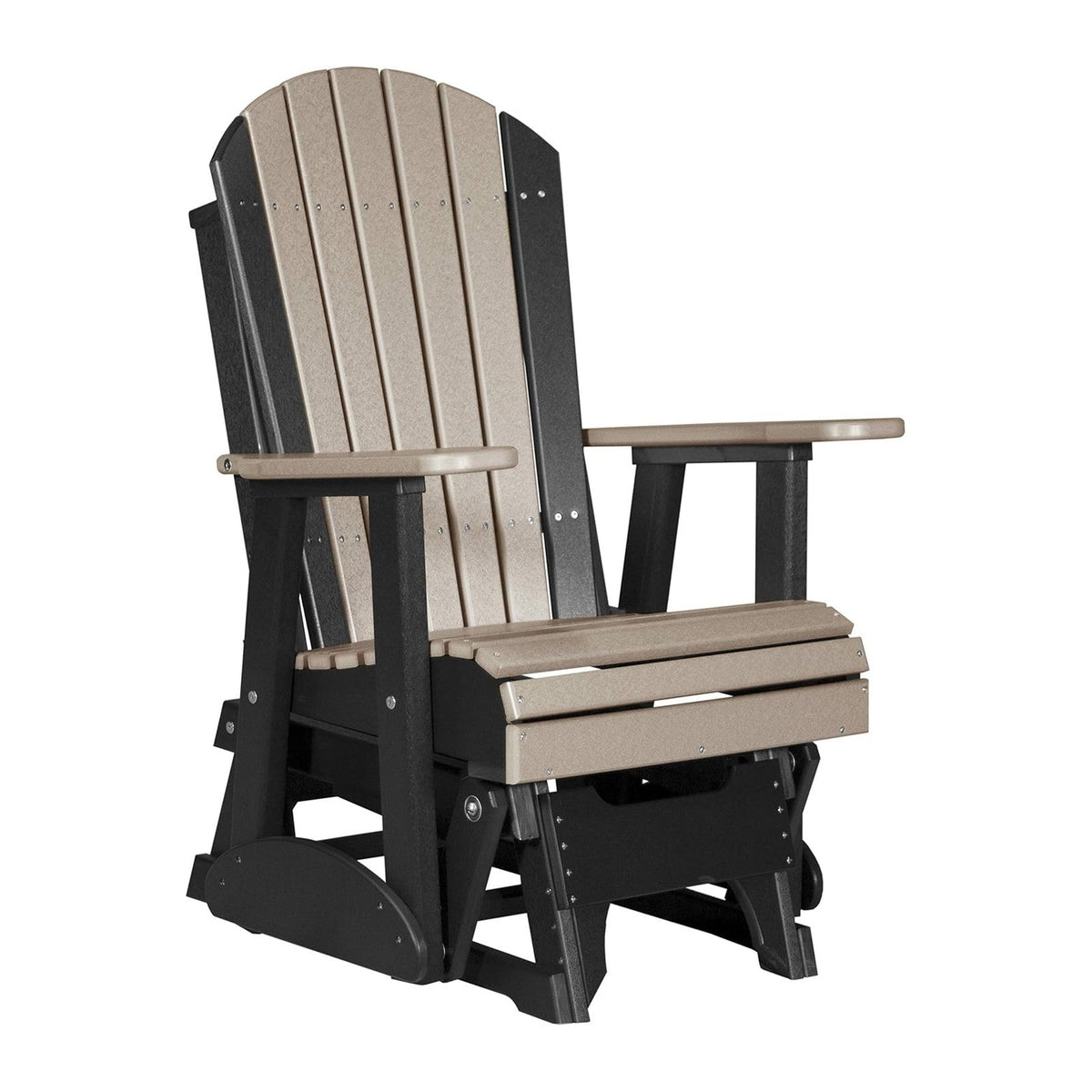LuxCraft 2' Adirondack Glider Chair - Available in 20 Colors, Weatherwood and Black