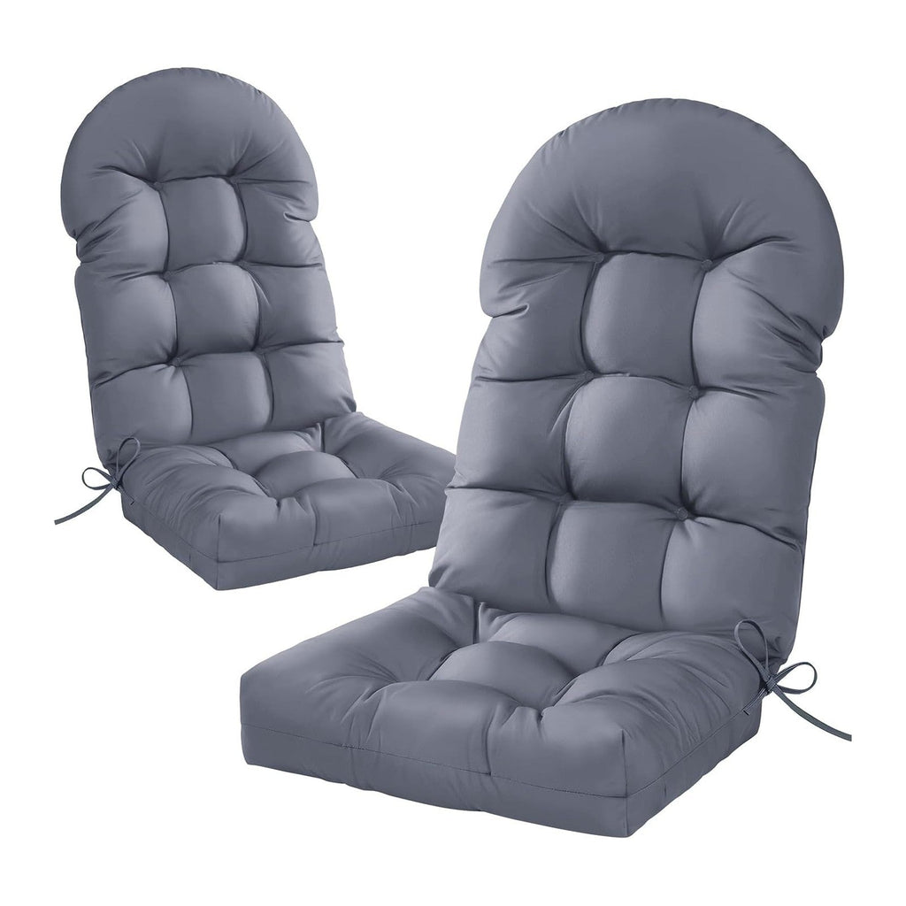 MAGIC ELEPHANT Adirondack Chair Cushion Set of 2, Memory Foam Outdoor Cushions for Adirondack Chairs, 44x19x4 Inch, Thick High Back Patio Rocking Chair Pad Seat Cushion Replacement (Gray)