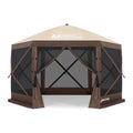 MASTERCANOPY 12x12Pop Up Gazebo Screen Room with Netting Beige&Coffee