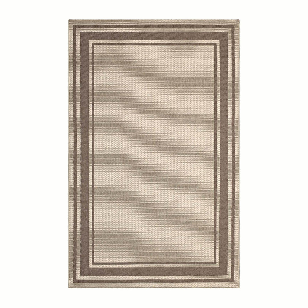 Modway Rim Solid Border 8x10 Indoor and Outdoor In Light and Dark Beige