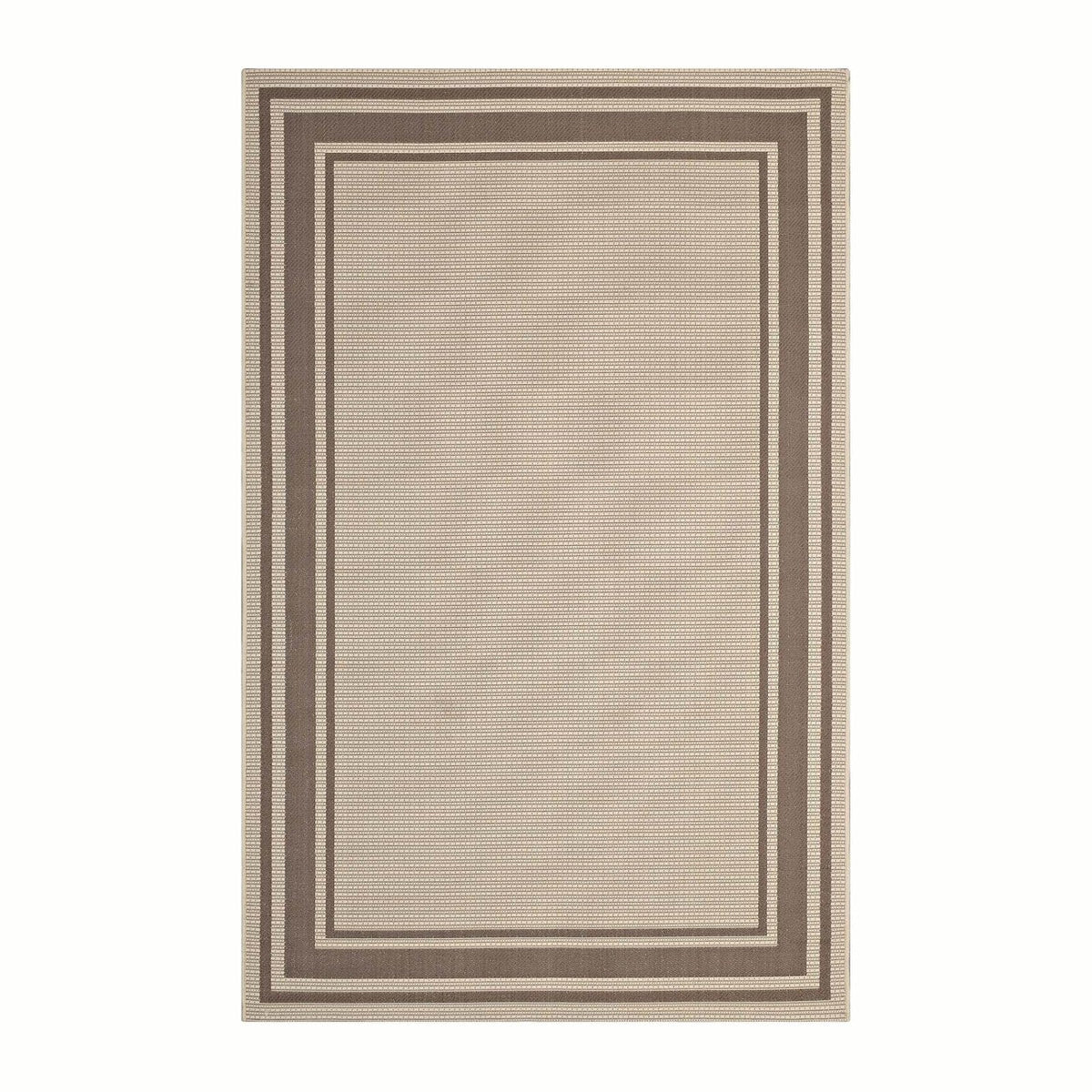 Modway Rim Solid Border 8x10 Indoor and Outdoor In Light and Dark Beige