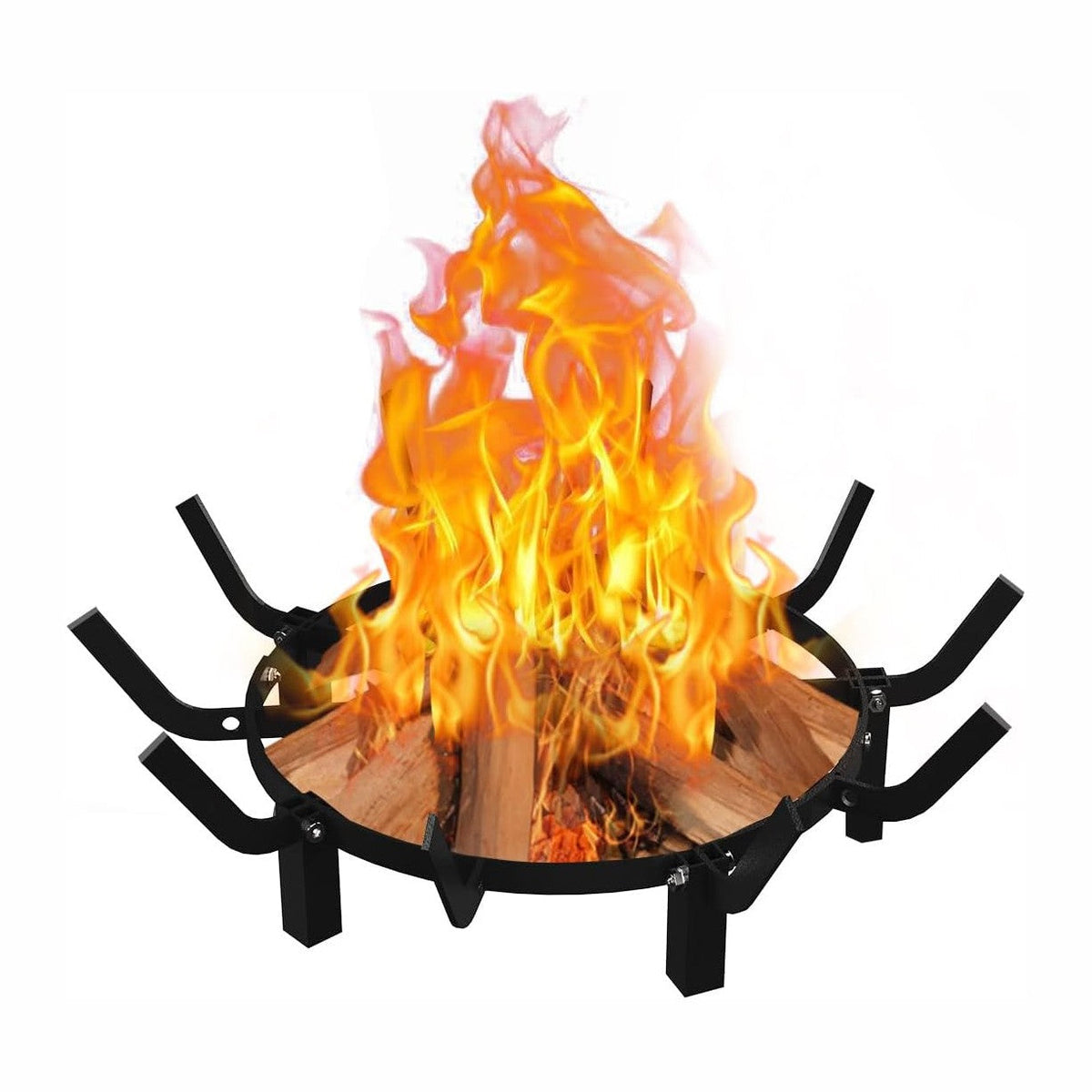 Mondazie Round Fire Pit Grill Grate 24 Inch, Fireplace Grate with 10 Bars