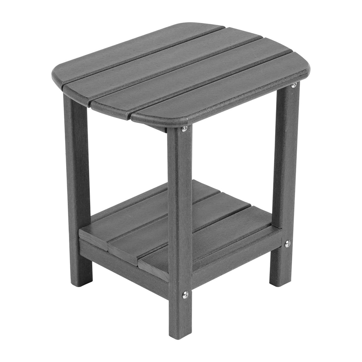 nalone Adirondack Side Table 16.5" Outdoor Side Table HDPE Plastic Double Adirondack End Table Small Table for Patio(Grey)