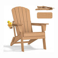 nevilywood Folding Adirondack Chair, HDPE Ergonomic Cup Holder, Teak