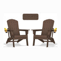 nevilywood Folding Adirondack Chairs Set of 2, HDPE Cup Holders, Coffee