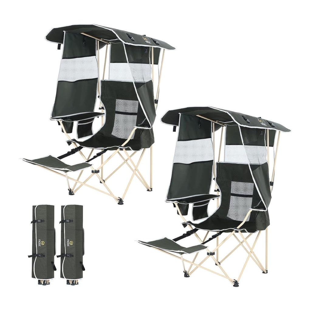 Nice C Canopy Chair with Footrest, Umbrella Camping Chair (2 Pack)