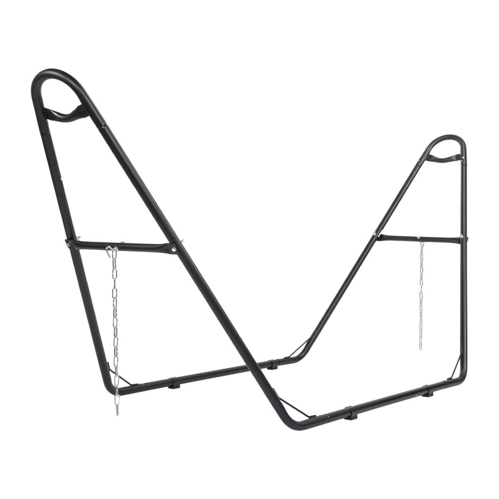 ONCLOUD Sandblasted Iron Hammock Stand only, Heavy Duty Adjustable Hammock Frame Fits Various Hammocks, Portable Double-Barrel Hammock Support for Outdoors, Patio, Garden, Yard, 550 LBS, Black