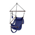 ONCLOUD Sky Chair, Deluxe Hanging Hammock Air Chair Swing Seat with Pillow, Drink Holder, Solid Wood Weather Resistant for Indoor/Outdoor Yard Garden Tree Patio Porch, 250 LBS (Navy Blue)