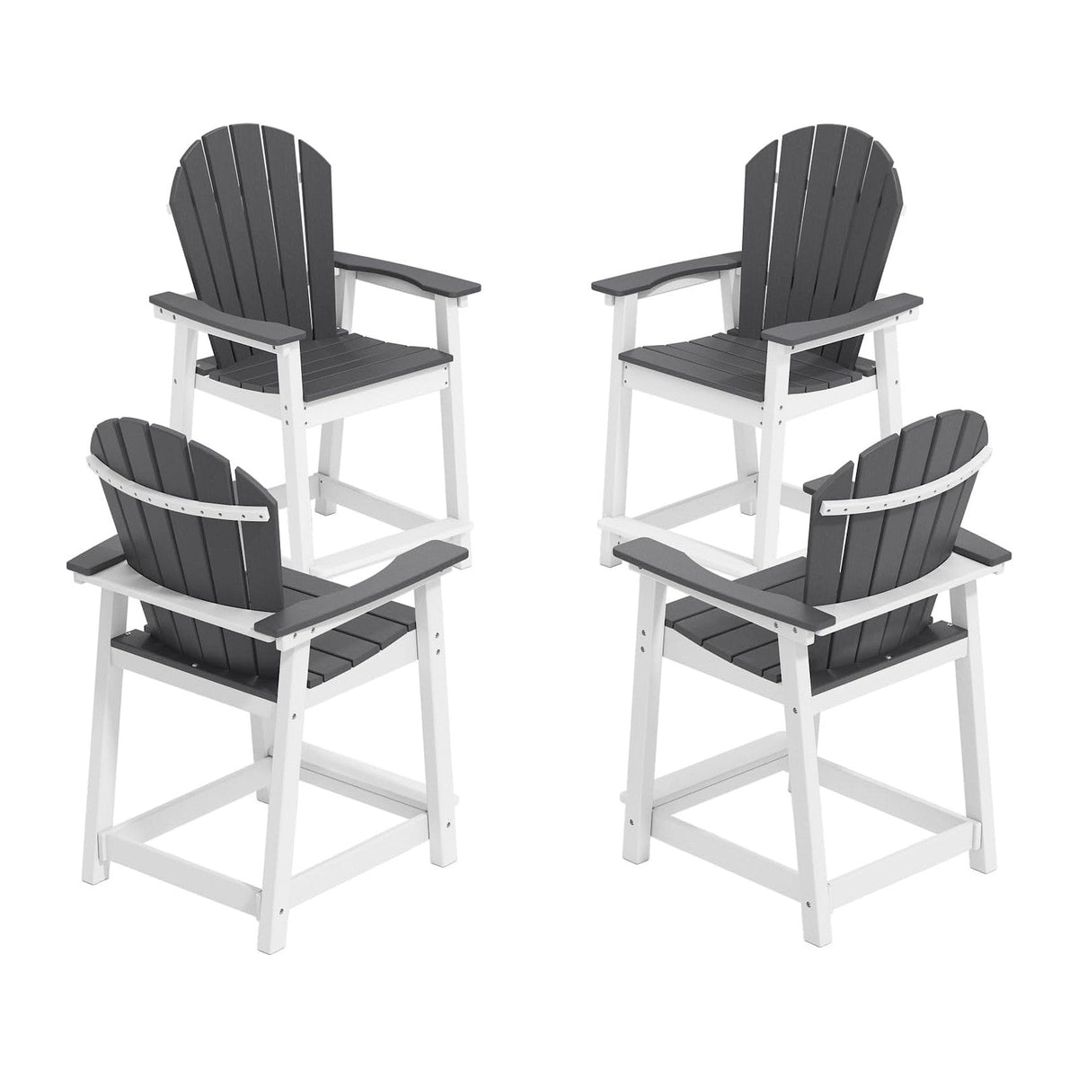 OTSUN Tall Adirondack Chairs (4, Black & White)