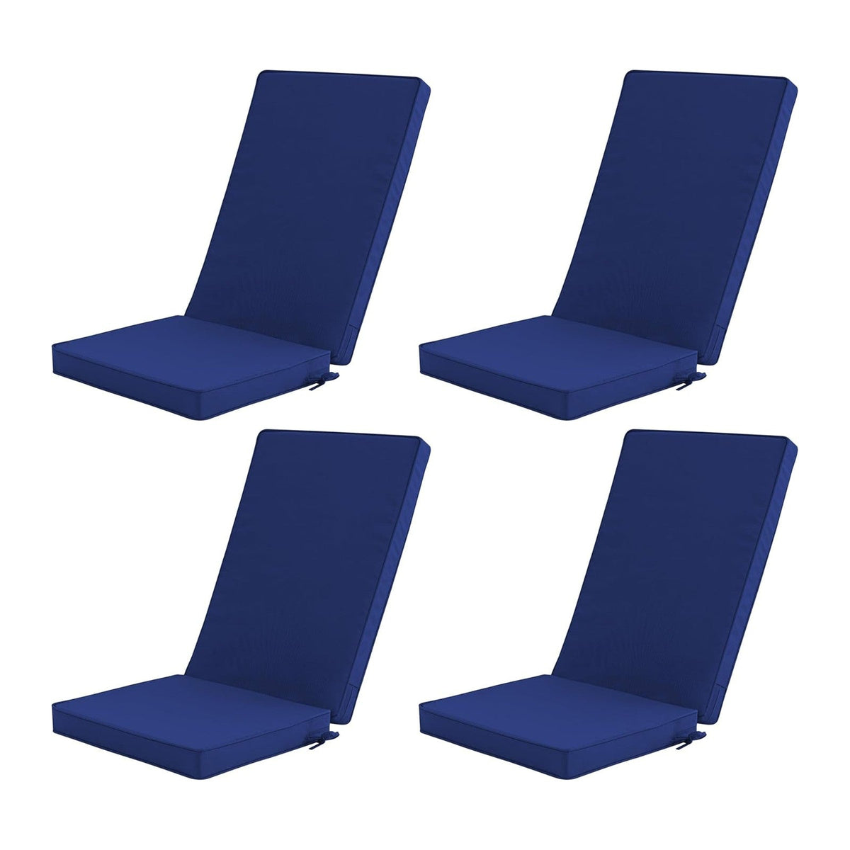 Outdoor Adirondack Chair Cushions Set of 4 - Removable Covers, Water-Repellent, Fade-Resistant, Non-Slip Bottom & Securing Straps, Universal Fit for Most Adirondack & Rocking Chairs - Navy