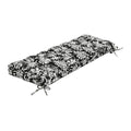 Outdoor Bench Cushion, Tufted Patio Seat Pad for Garden Bench, Porch Swing, Indoor/Outoor Furniture (Black White Leaf, 48X18X4 inch)