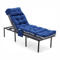 Outdoor Chaise Lounge Chair Cushion, 76"x22"x4.7", Dark Blue