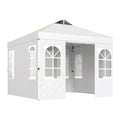 Outsunny 9.6 x 9.6 ft Pop Up Canopy Tent with Sidewalls UPF50+, White