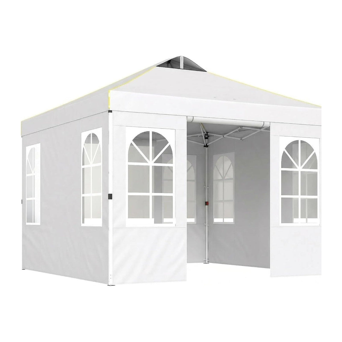 Outsunny 9.6 x 9.6 ft Pop Up Canopy Tent with Sidewalls UPF50+, White