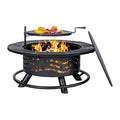 Panovue 36 Inch Fire Pit with 2 Cooking Grates, Grill Fire Pit with Lid