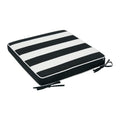 Patio Chair Cushion 18"x18"x2.5" for Patio Furniture, 2 Pack, Indoor/Outdoor Waterproof Square Corner Seat Cushion with Ties, Chair Pads for Garden Dining Office Sofa-Black White Stripe