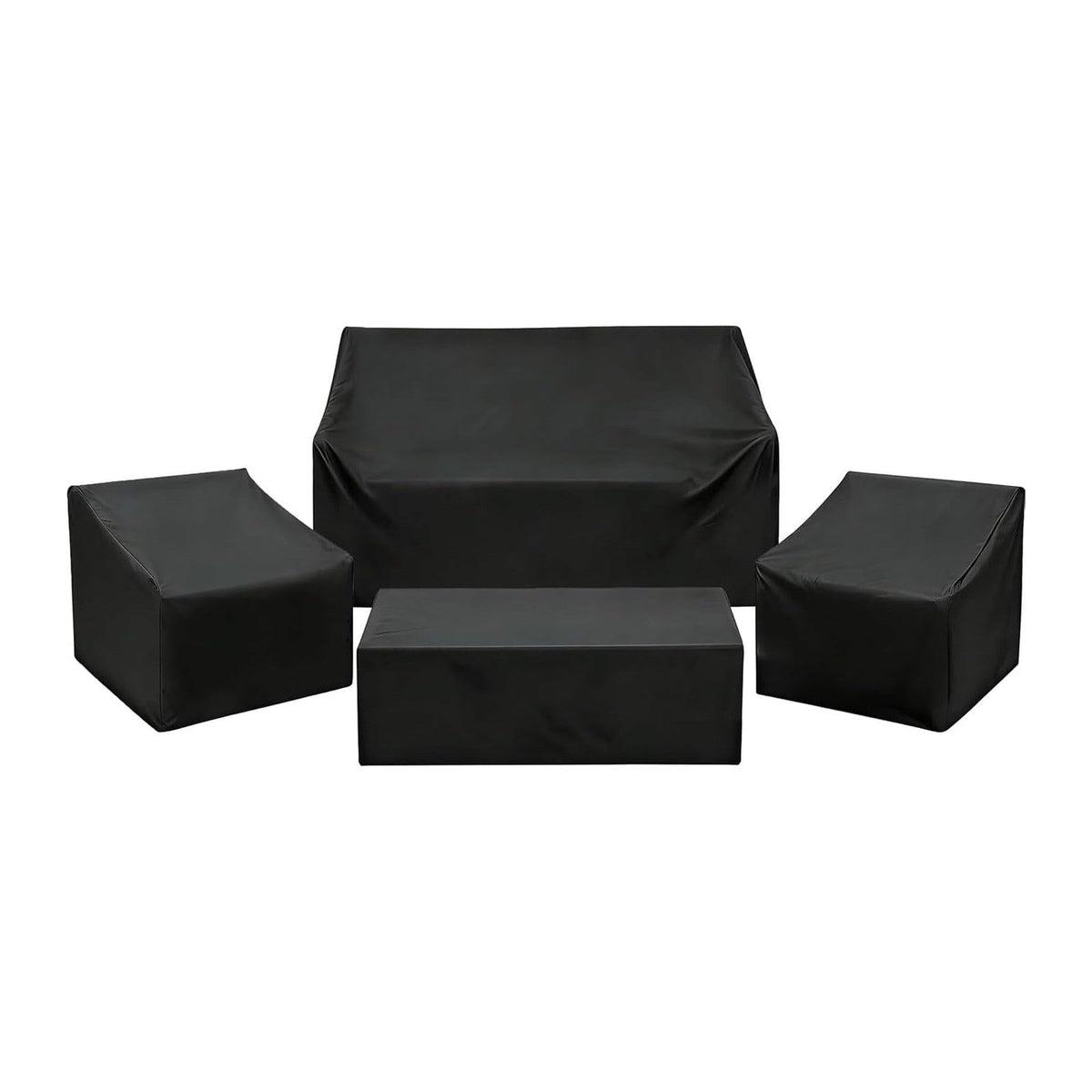 Patio Furniture Set Covers 4 Piece, 420D Oxford Waterproof with Drawstring, All-Weather Covers for Loveseat, Chair & Coffee Table, UV Protection for Patio & Deck (Black)