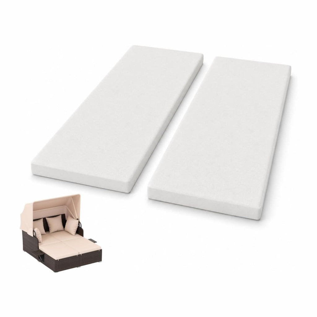 Patio Rattan Double Daybed Replacement Foam Cushion,58"x24"x2", 2-Set