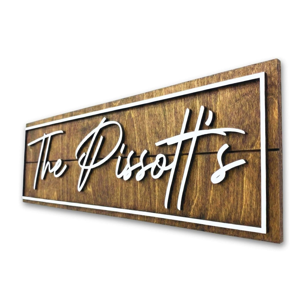 Personalized Family Name Sign - Custom Art Deco Last Name Wood Wall Decor Plaque, Rustic Farmhouse Style Wedding Gift, Housewarming Gift, Custom Wooden Wall Hanging with Established Date, Large Wall Art for Living Room or Entryway 23x7" (Small)