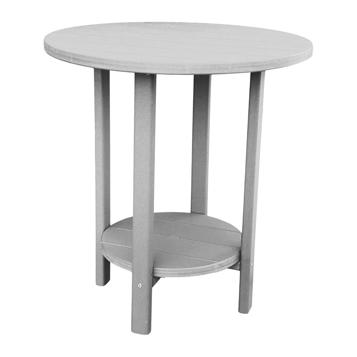 Phat Tommy Round Bar Height Patio Table - Outdoor Bar Table - Balcony Height Patio Furniture for Your Deck - Poly Outdoor Furniture, Grey