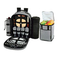 Picnic at Ascot Original Equipped Backpack for 4 with Blanket - Extra Bonus Cooler - Designed & Assembled in California - Houndstooth