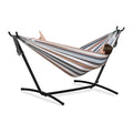 PNAEUT Double Hammock with Stand for Outside, Heavy-Duty, Portable (Coffee)