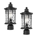 Post Lights Aluminum Pillar Lights Outdoor 14.6 Post Lantern with Water Ripple Glass for Garden Patio Pathway E26 Socket 2-Pack