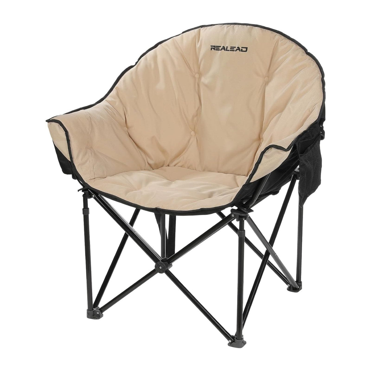 REALEAD Oversized Camping Chairs Padded Heavy Duty Folding Support 400LBS