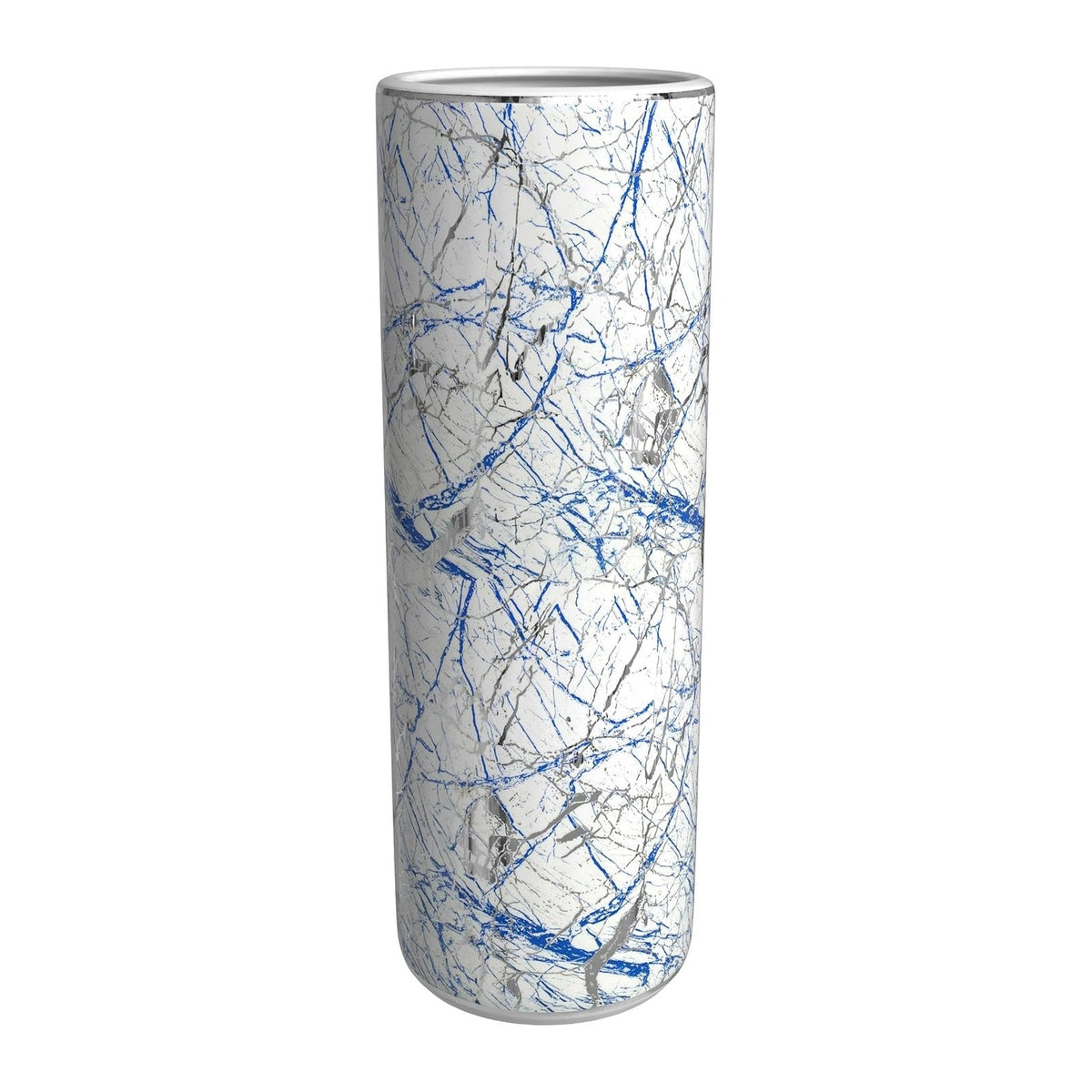 Red Lantern 24" Abstract Blue & Silver Umbrella Stand