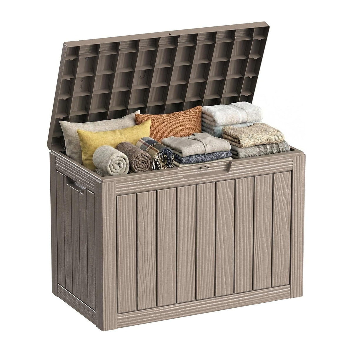 ROJIK 55 Gal Waterproof Deck Box Durable Outdoor Storage Box