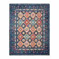 SAFAVIEH Aspen Collection X-Large Area Rug - 11' x 15', Navy & Orange, Handmade Boho Wool, Ideal for High Traffic Areas in Living Room, Bedroom (APN515N)