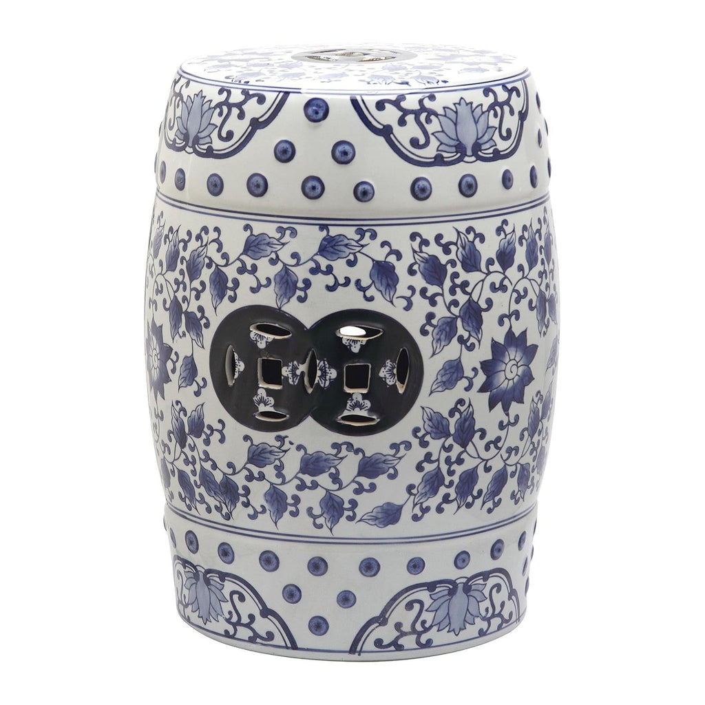 Safavieh Tao Ceramic Decorative Garden Stool, Blue and White