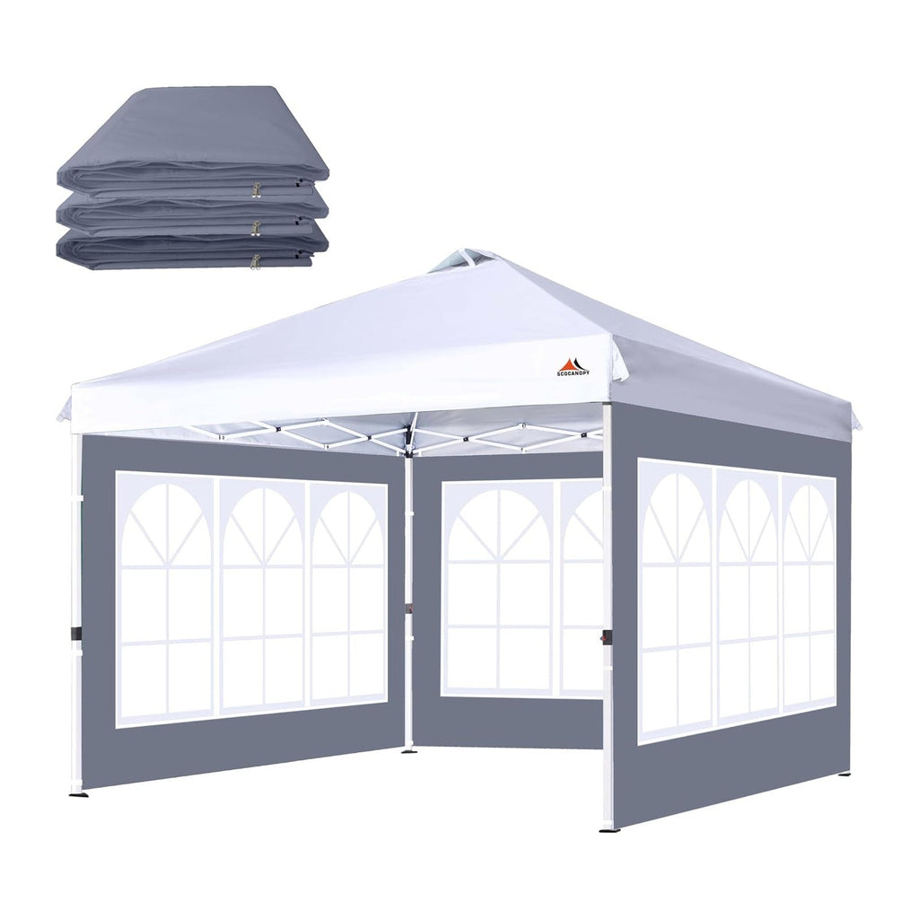 SCOCANOPY Church Window Sidewall for 12x12 Canopy Frame, 3 Pack Sunwalls Only,(Dark Gray)