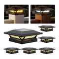 SIEDiNLAR 4x4 Solar Post Cap Lights Outdoor 16 LEDs 2 Modes, 6 Pack, Black