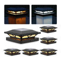 SIEDiNLAR Solar Post Cap Lights Outdoor 2 Modes 6 Pack Black, (Warm/White)