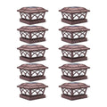 SIEDiNLAR Solar Post Cap Lights Outdoor Glass 2 Color Modes Brown (10 Pack)