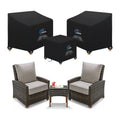 SIRUITON 3 Piece Outdoor Veranda Patio Garden Furniture Cover Set with 420D Durable and Water Resistant Fabric,Fit for Outdoor Wicker Patio Furniture Sets/Rattan Chair Conversation Sets-Balck