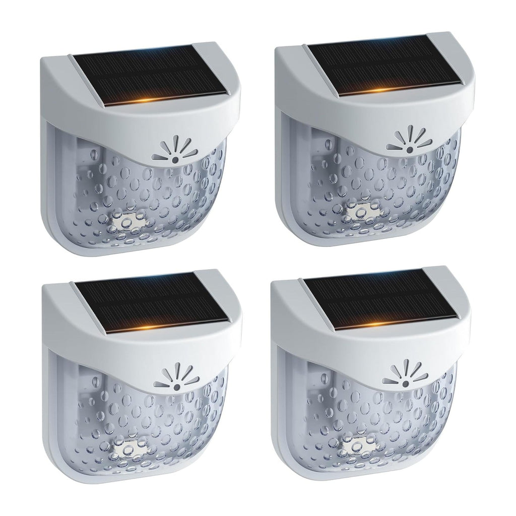 Solar Outdoor Garden Lights, Waterproof LED Deck Lighting 3000K, Gray