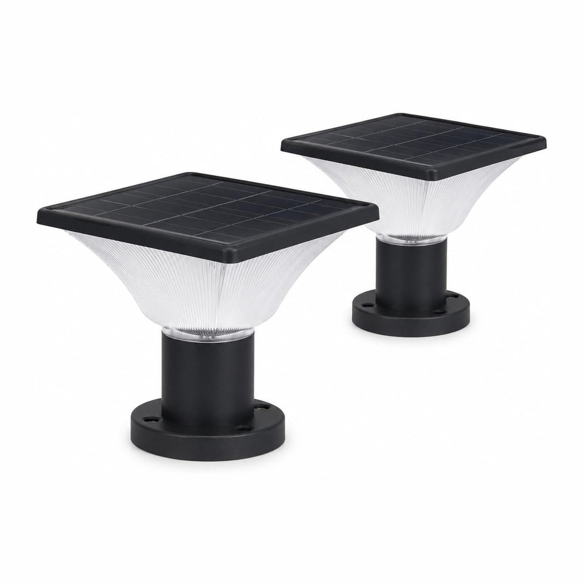 Solar Post Cap Lights Outdoor,Dusk to Dawn Auto On/Off Solar Powered Post Lights Fits Most Posts (2 Pack)