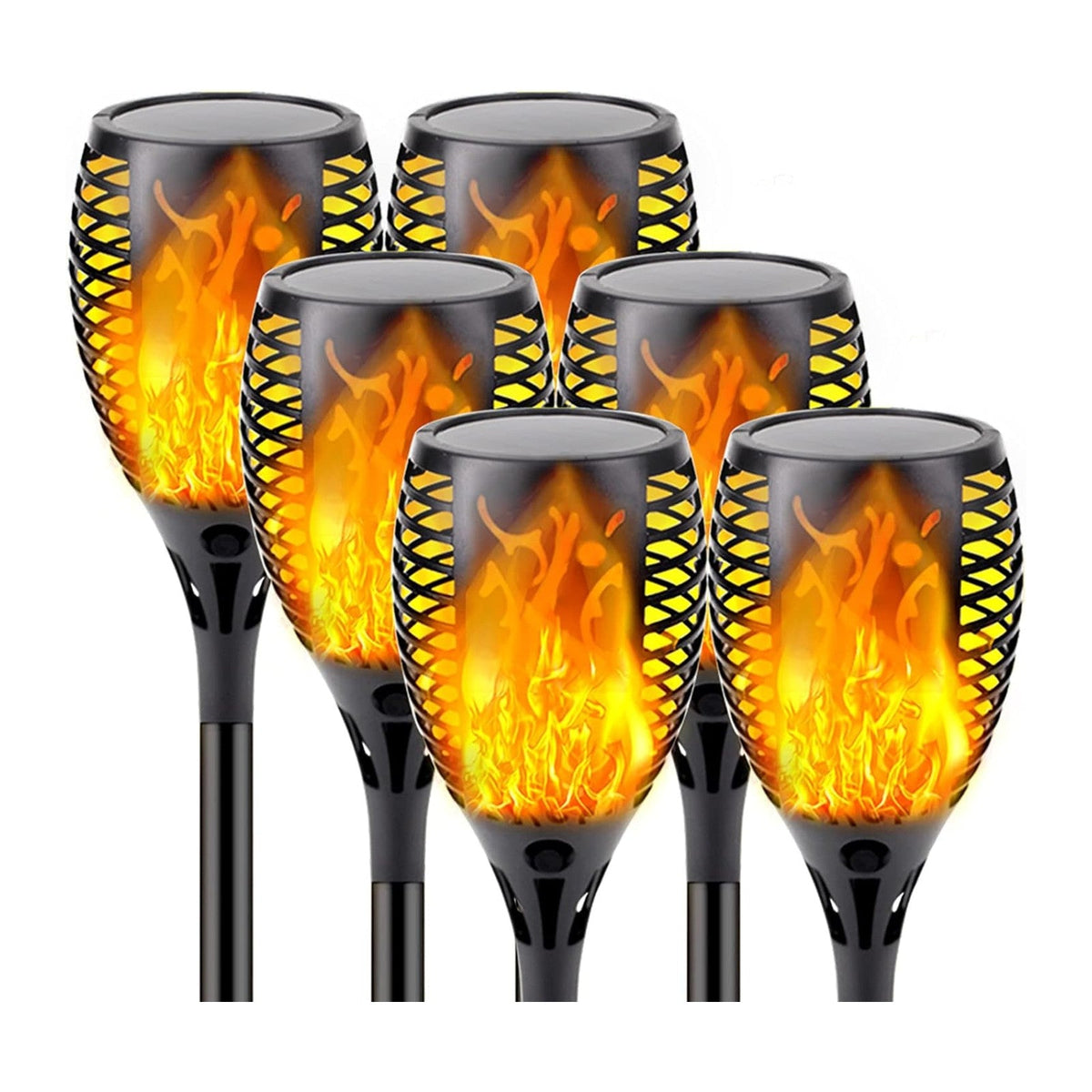 Solar Torch Lights with Flickering Flame Larger Size Solar Flame Lights